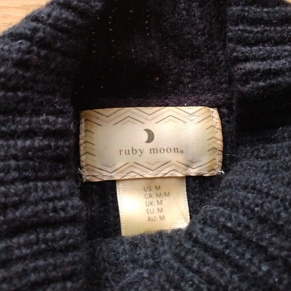 Ruby Moon Mock Neck Wool and Mohair Black Sweater | Size Medium - Picture 3 of 4